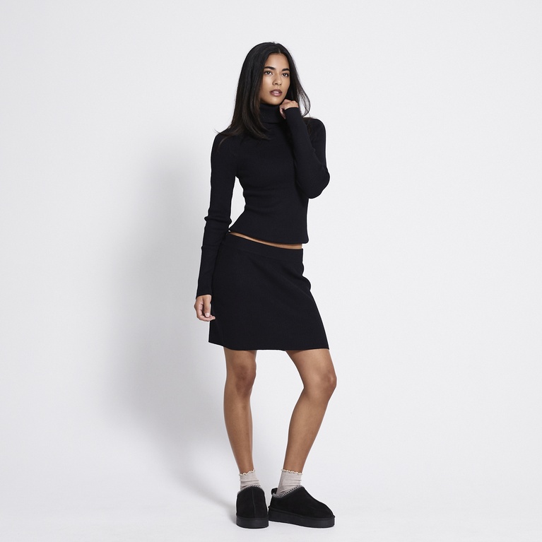 Short rib-knit skirt "Jasmina" Black